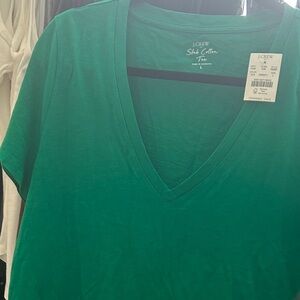J. Crew V-Neck Slub Cotton Short Sleeve Tee